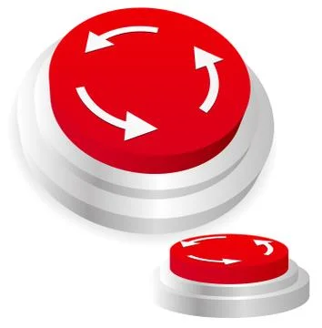 Machine operation button. Restart, repeat, recurring, sync, synchronization,  Stock Illustration