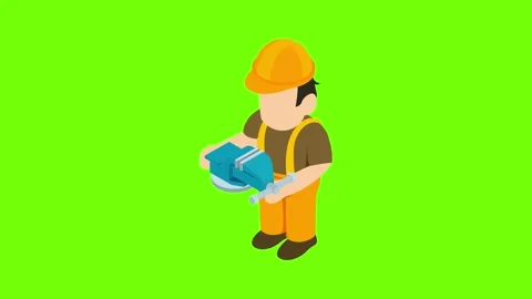 Machine operator icon animation Stock Footage 152574399