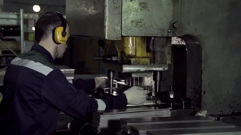 Machine operator working at factory Video stock 72678159