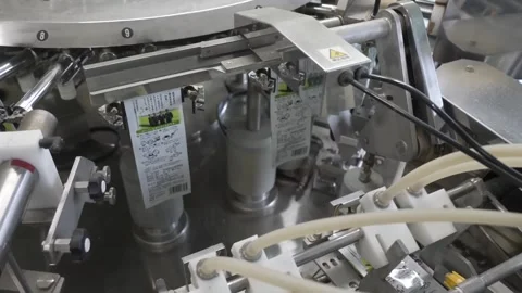 Machine Packaging Green Tea Into Small Pouches Stock Footage 340009968