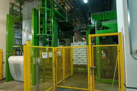 The machine on packing of finished goods Stock Photos