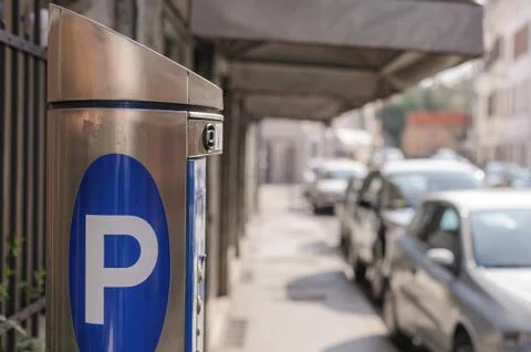 Machine parking Foto stock
