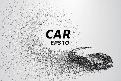 The machine of the particles. Minor points open from the car. The text can be Stock Illustration