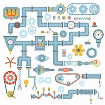 Machine parts vector illustration Illustrazione stock