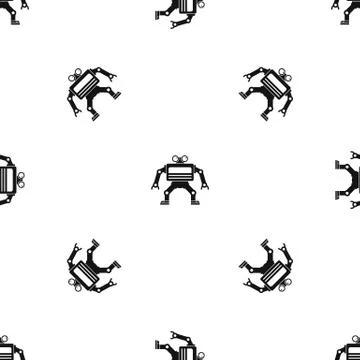 Machine pattern seamless black Illustrazione stock