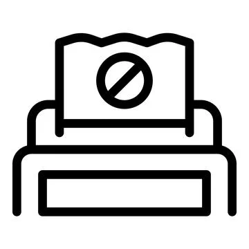 Machine payment cancellation icon, outline style Stock Illustration