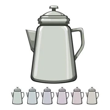 Machine percolator pot coffee cartoon vector graphic Stock Illustration