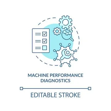 Machine performance diagnostics concept icon Illustrazione stock