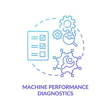 Machine performance diagnostics concept icon 스톡 일러스트