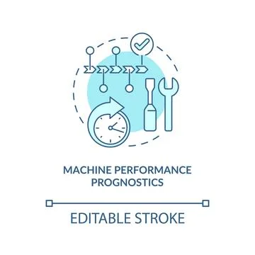 Machine performance prognostics concept icon Stock Illustration