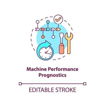 Machine performance prognostics concept icon Stock Illustration