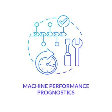 Machine performance prognostics concept icon Stock Illustration
