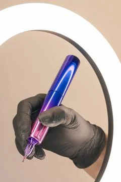 Machine for permanent makeup . Close up Stock Photos