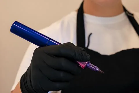 Machine for permanent makeup . Close up Foto stock