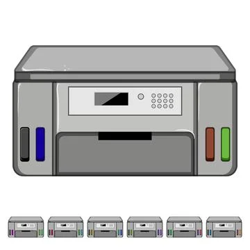 Machine photo printer cartoon vector graphic イラスト素材