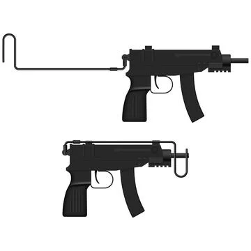 Machine Pistol Stock Illustration