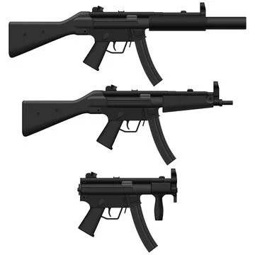 Machine Pistol Stock Illustration