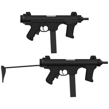 Machine Pistol Stock Illustration