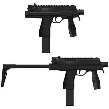 Machine Pistol Stock Illustration