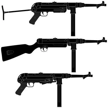 Machine Pistol Stock Illustration
