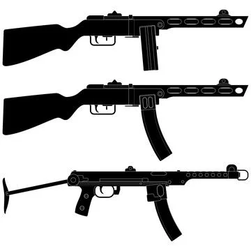 Machine Pistol Stock Illustration