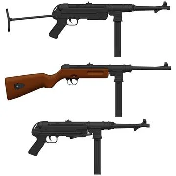 Machine Pistol Stock Illustration