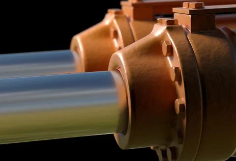 Machine piston hydraulic system industrial 3d illustration Stock Illustration