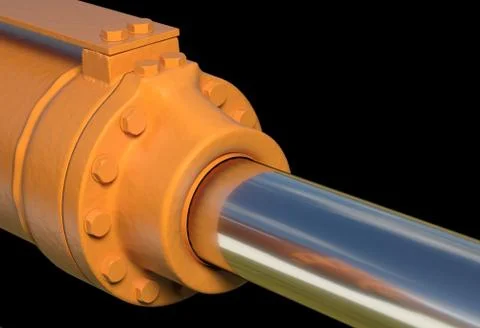 Machine piston hydraulic system industrial 3d illustration Stock Illustration