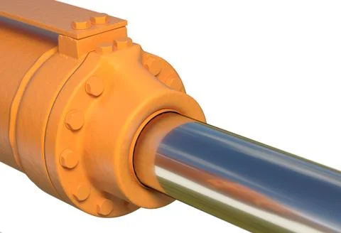 Machine piston hydraulic system industrial isolated 3d illustration Stock Illustration