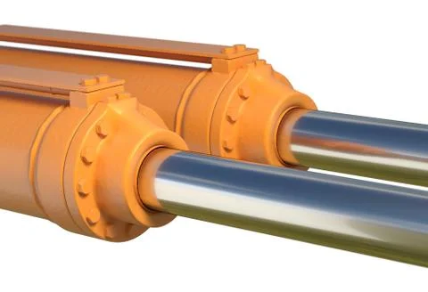 Machine piston hydraulic system industrial isolated 3d illustration Stock Illustration