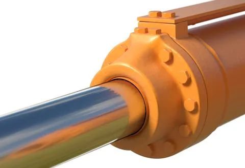 Machine piston hydraulic system industrial isolated 3d illustration Stock Illustration