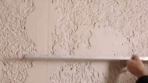 Machine plastering, Construction work, Plaster tools Stock Footage 341431738