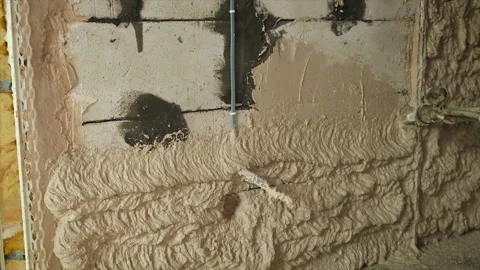 Machine plastering of walls. Selective focus. Stock Footage 154708771