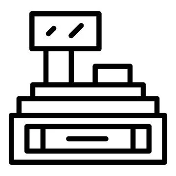Machine pos icon outline vector. Cash register Stock Illustration