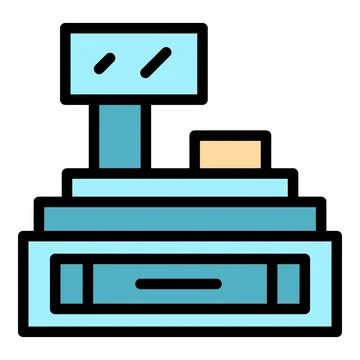 Machine pos icon vector flat Illustrazione stock