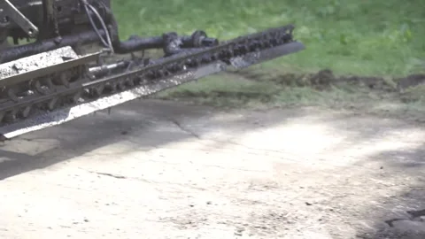 Machine pours bitumen on the road Stock Footage 300867154