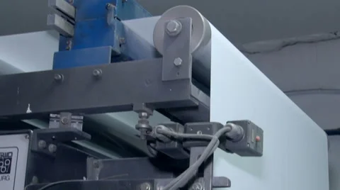 The machine for the preparation of the paper before cutting 2 Stock Footage 64767220