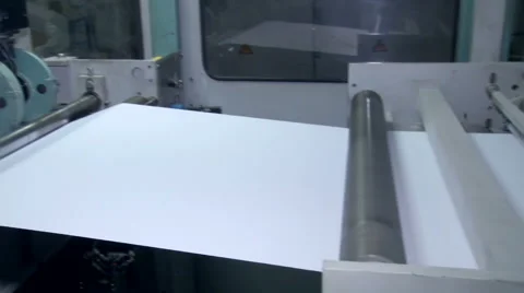 The machine for the preparation of the paper before cutting Stock Footage 64742646
