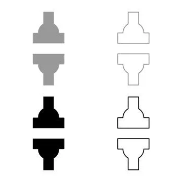 Machine press automatic hydraulic factory industrial set icon grey black co.. Stock Illustration