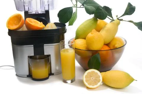 Machine for pressing citrus Stock Photos