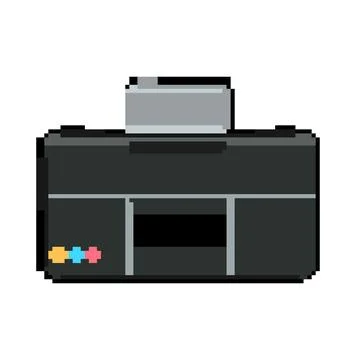 Machine printer paper pixel art vector illustration Stock Illustration