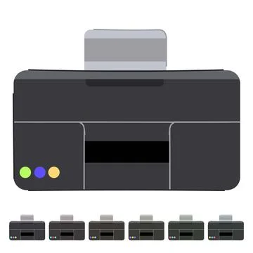 Machine printer paper vector cartoon graphic Stock Illustration