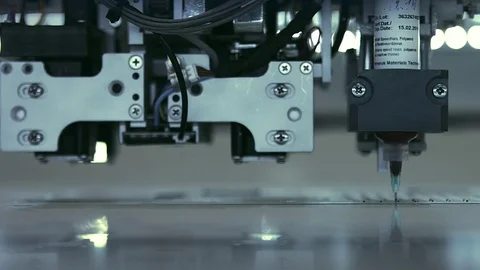 A machine is printing a microchip Stock Footage 75893163