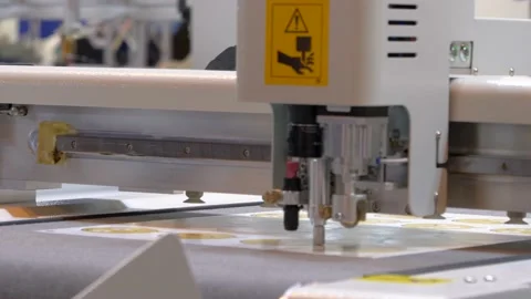 Machine printing stickers Stock Footage 169076421