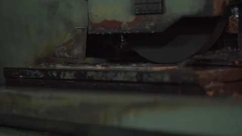 The machine processes metal forming sparks. Stock Footage 126771695