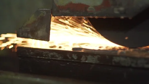 The machine processes metal forming sparks. Stock Footage 127054746