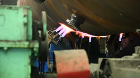 Machine in the processing plant fire Stock Footage 48991614