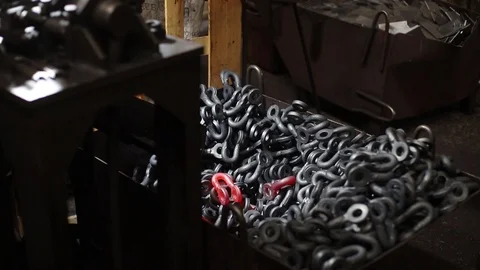 Machine Produces Metal Detail on Factory. Stock Footage