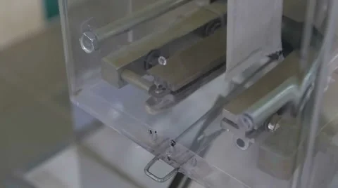 Machine produces packages of tea Stock Footage 68139615