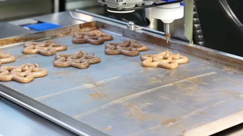 Machine that produces star-shaped biscuits Stock Footage 72134897